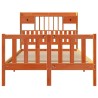 Lit bibliothèque sans matelas cire marron 135x190 cm pin massif 