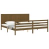 Cadre de lit sans matelas marron miel 200x200 cm bois massif 