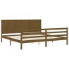 Cadre de lit sans matelas marron miel 200x200 cm bois massif 