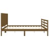 Cadre de lit sans matelas marron miel 200x200 cm bois massif 