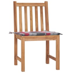Chaises de jardin lot de 2 avec coussins Bois de teck massif 