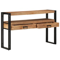 Tables d'appointNoires 120x33x75 cm en Bois d'Acacia Massif et Métal 