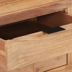 Bureau 107x45x79 cm Bois d'acacia solide avec bord naturel 