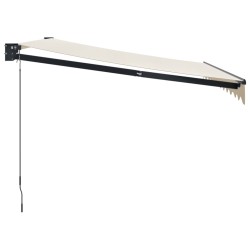 Auvent rétractable crème 3,5x2,5 m tissu et aluminium 