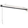 Auvent rétractable crème 3,5x2,5 m tissu et aluminium 