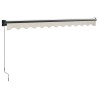 Auvent rétractable crème 3,5x2,5 m tissu et aluminium 