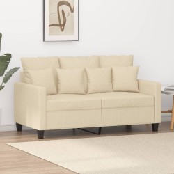 Canapé à 2 places Crème 120 cm Tissu 