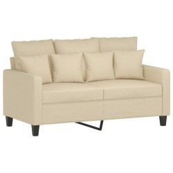 Canapé à 2 places Crème 120 cm Tissu 