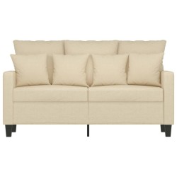 Canapé à 2 places Crème 120 cm Tissu 
