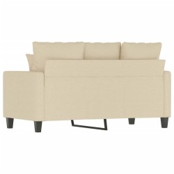Canapé à 2 places Crème 120 cm Tissu 