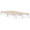 Lit bibliothèque sans matelas blanc 90x200 cm bois massif 