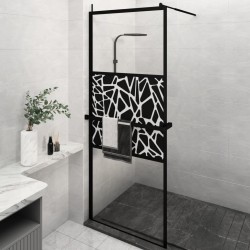 Paroi de douche avec étagère Noir 80x195 cm Verre ESG&Aluminium 