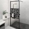 Paroi de douche avec étagère Noir 80x195 cm Verre ESG&Aluminium 