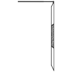 Paroi de douche avec étagère Noir 80x195 cm Verre ESG&Aluminium 