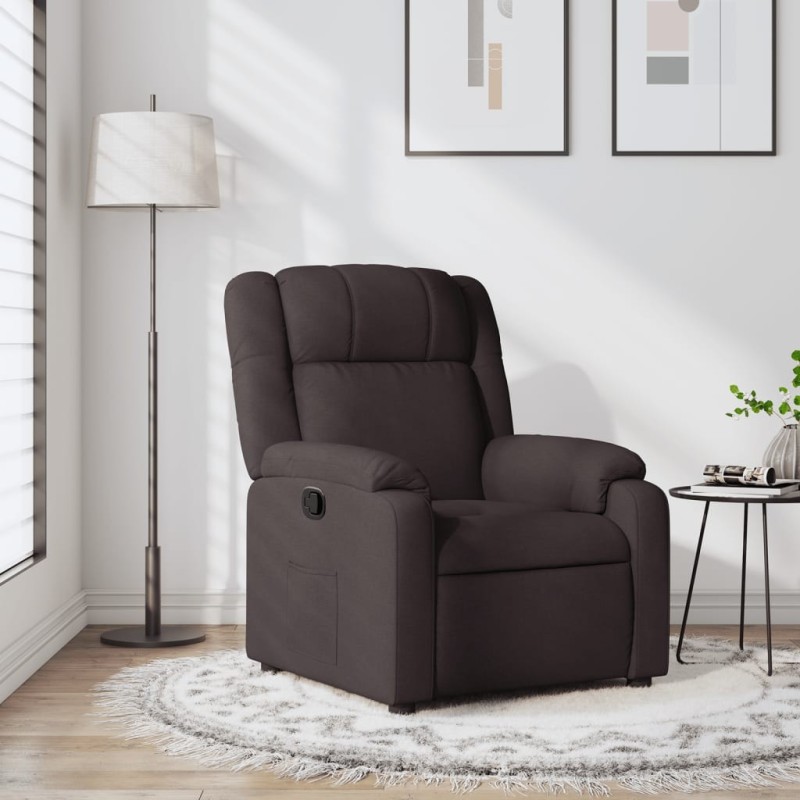 Fauteuil inclinable Marron foncé Tissu 
