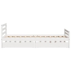 Cadre de lit sans matelas blanc 90x200 cm bois de pin massif 