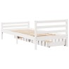 Cadre de lit sans matelas blanc 90x200 cm bois de pin massif 