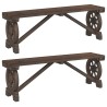 Bancs de jardin lot de 2 bois de sapin massif 