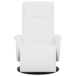 Fauteuil inclinable avec repose-pieds blanc similicuir 