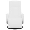 Fauteuil inclinable avec repose-pieds blanc similicuir 