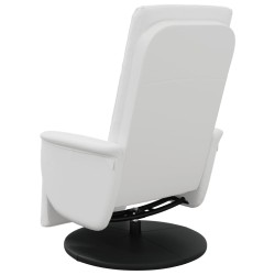 Fauteuil inclinable avec repose-pieds blanc similicuir 