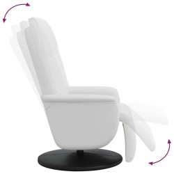 Fauteuil inclinable avec repose-pieds blanc similicuir 