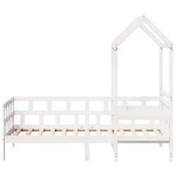 Lit de jour avec toit sans matelas blanc 80x200 cm bois massif 