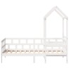 Lit de jour avec toit sans matelas blanc 80x200 cm bois massif 
