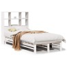 Lit bibliothèque sans matelas blanc 90x190 cm bois massif 