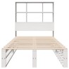 Lit bibliothèque sans matelas blanc 90x190 cm bois massif 