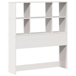 Lit bibliothèque sans matelas blanc 90x190 cm bois massif 