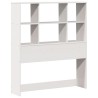 Lit bibliothèque sans matelas blanc 90x190 cm bois massif 