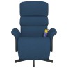 Fauteuil inclinable de massage avec repose-pieds bleu tissu 