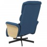 Fauteuil inclinable de massage avec repose-pieds bleu tissu 