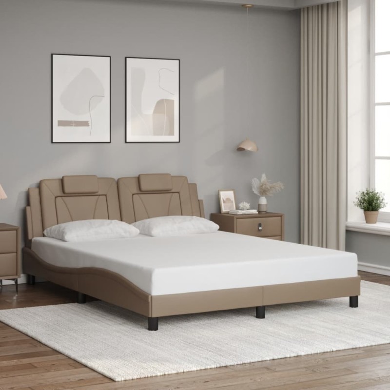 Cadre de lit sans matelas cappuccino 160x200 cm similicuir 