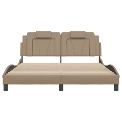 Cadre de lit sans matelas cappuccino 160x200 cm similicuir 