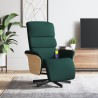 Fauteuil inclinable de massage et repose-pieds vert foncé tissu 
