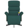 Fauteuil inclinable de massage et repose-pieds vert foncé tissu 