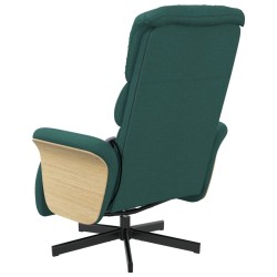 Fauteuil inclinable de massage et repose-pieds vert foncé tissu 