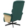 Fauteuil inclinable de massage et repose-pieds vert foncé tissu 