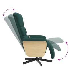 Fauteuil inclinable de massage et repose-pieds vert foncé tissu 