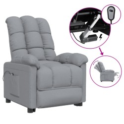 Fauteuil inclinable électrique Gris clair Tissu 