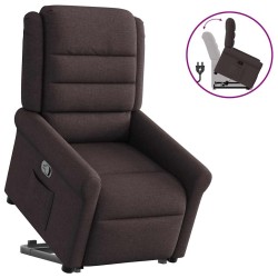 Fauteuil inclinable marron foncé tissu 