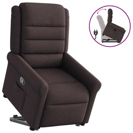 Fauteuil inclinable marron foncé tissu 