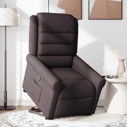 Fauteuil inclinable marron foncé tissu 