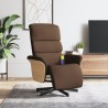 Fauteuil inclinable de massage avec repose-pieds marron tissu 