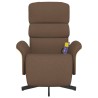 Fauteuil inclinable de massage avec repose-pieds marron tissu 