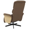 Fauteuil inclinable de massage avec repose-pieds marron tissu 