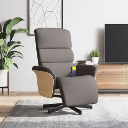 Fauteuil inclinable de massage avec repose-pieds taupe tissu 