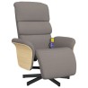 Fauteuil inclinable de massage avec repose-pieds taupe tissu 